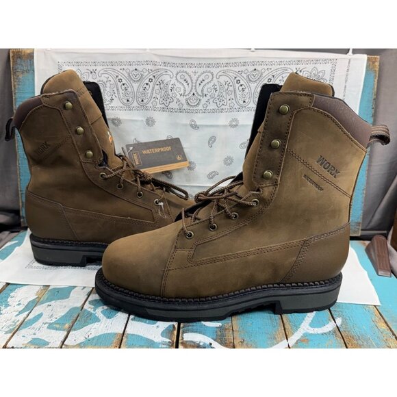 NWT WORX by Red Wings Axil 8-inch Waterproof CSA Safety Toe Work Boot Mens 10.5W - Picture 1 of 10